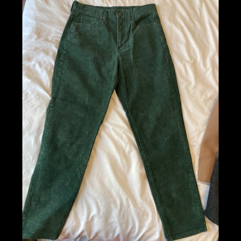 Dark Green corduroy high waisted pants